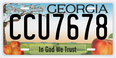 GA license plate CCU7678