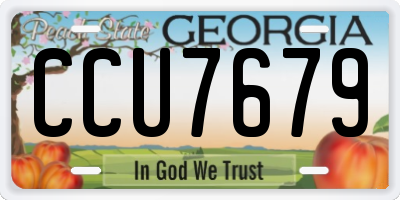 GA license plate CCU7679