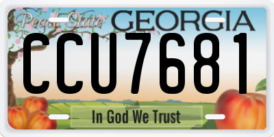 GA license plate CCU7681