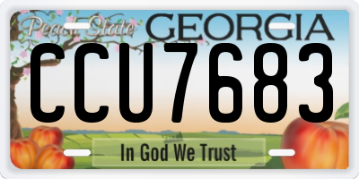 GA license plate CCU7683