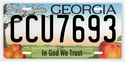 GA license plate CCU7693