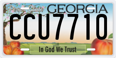 GA license plate CCU7710