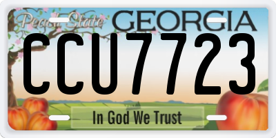 GA license plate CCU7723