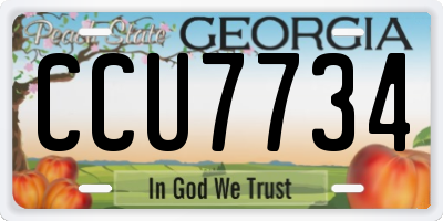 GA license plate CCU7734