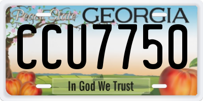 GA license plate CCU7750