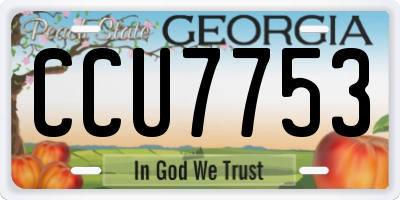 GA license plate CCU7753