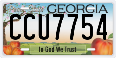 GA license plate CCU7754