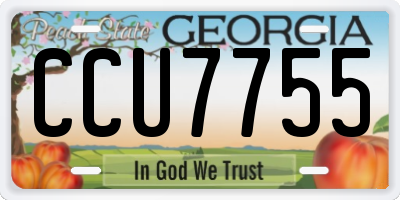 GA license plate CCU7755