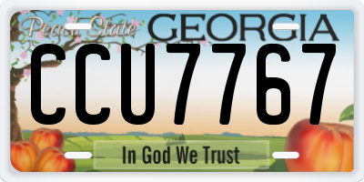 GA license plate CCU7767