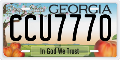 GA license plate CCU7770