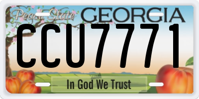 GA license plate CCU7771