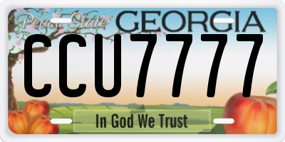 GA license plate CCU7777