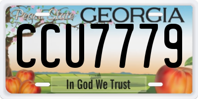 GA license plate CCU7779