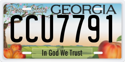 GA license plate CCU7791