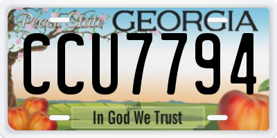 GA license plate CCU7794