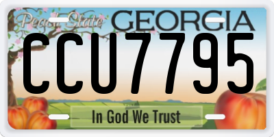 GA license plate CCU7795