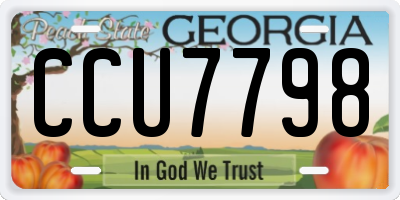 GA license plate CCU7798