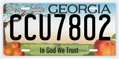 GA license plate CCU7802