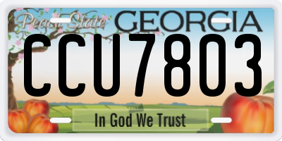 GA license plate CCU7803