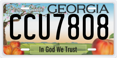 GA license plate CCU7808