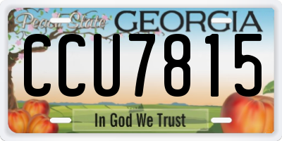 GA license plate CCU7815