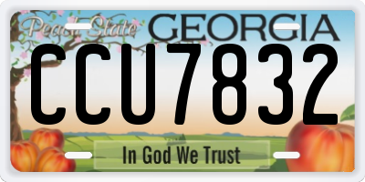 GA license plate CCU7832