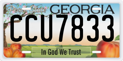 GA license plate CCU7833