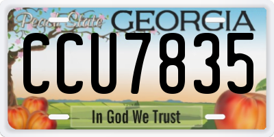 GA license plate CCU7835