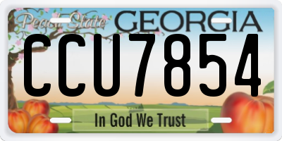 GA license plate CCU7854