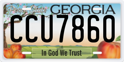 GA license plate CCU7860