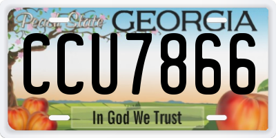 GA license plate CCU7866
