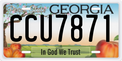 GA license plate CCU7871