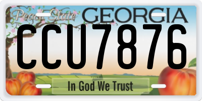 GA license plate CCU7876