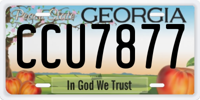 GA license plate CCU7877
