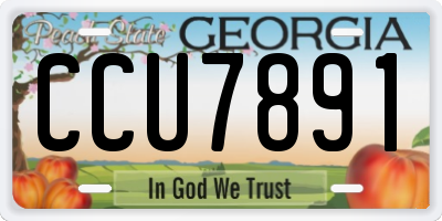 GA license plate CCU7891
