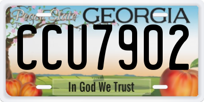 GA license plate CCU7902