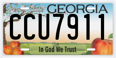 GA license plate CCU7911