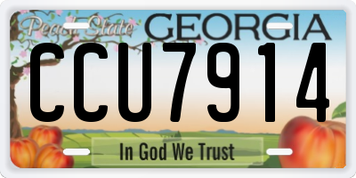 GA license plate CCU7914