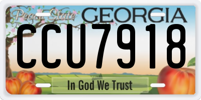 GA license plate CCU7918
