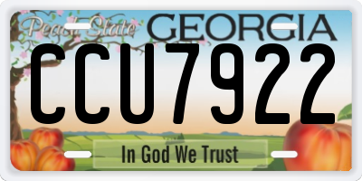 GA license plate CCU7922