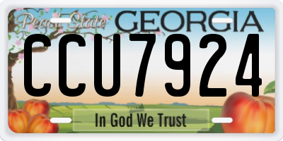 GA license plate CCU7924