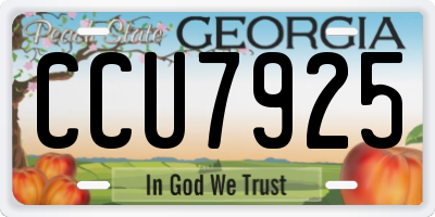 GA license plate CCU7925