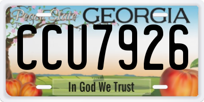 GA license plate CCU7926