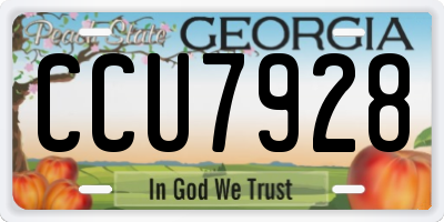 GA license plate CCU7928