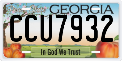 GA license plate CCU7932