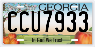 GA license plate CCU7933