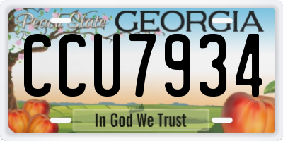 GA license plate CCU7934