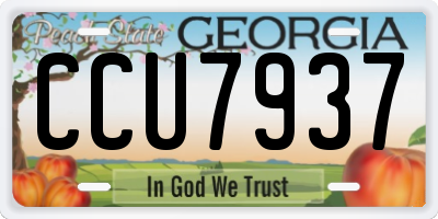 GA license plate CCU7937