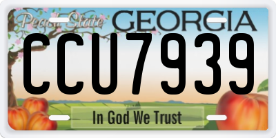 GA license plate CCU7939