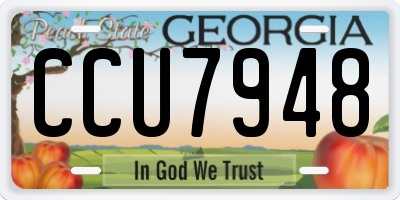 GA license plate CCU7948